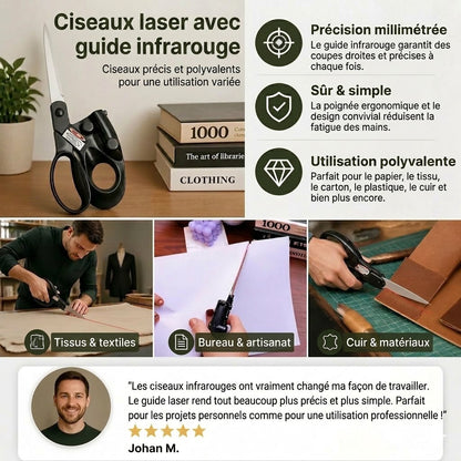 Ciseaux à guidage infrarouge – Alignement précis pour la couture et les loisirs créatifs