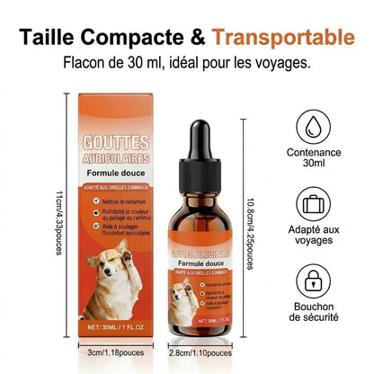 Gouttes auriculaires douces pour chiens – Pour les soins quotidiens