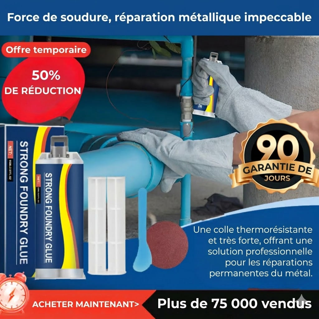 Colle de réparation professionnelle pour métal