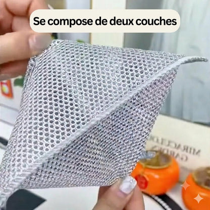 Chiffon de cuisine en fil d'acier (1 lot de 10 pièces)