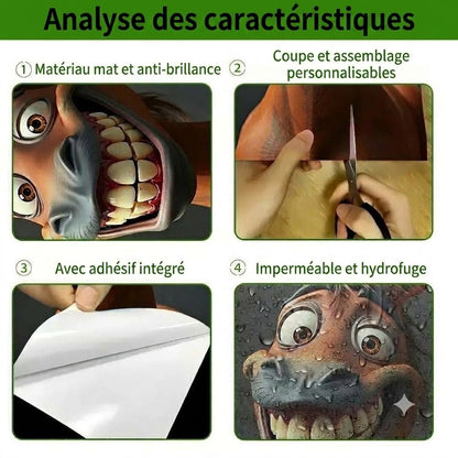 Autocollants créatifs pour poubelles – Motifs de dessins animés colorés