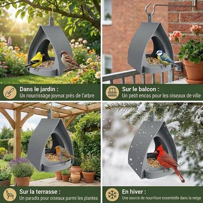 Mangeoire suspendue pour oiseaux – Grande capacité, idéale pour le jardin et le balcon