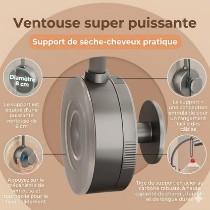 Support de sèche-cheveux mains libres