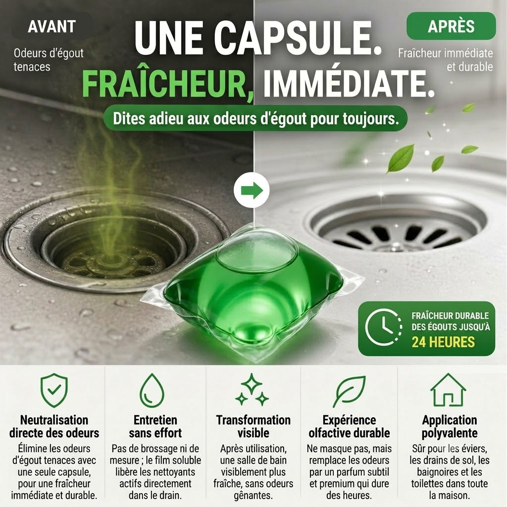 Pastilles nettoyantes et désodorisantes pour canalisations