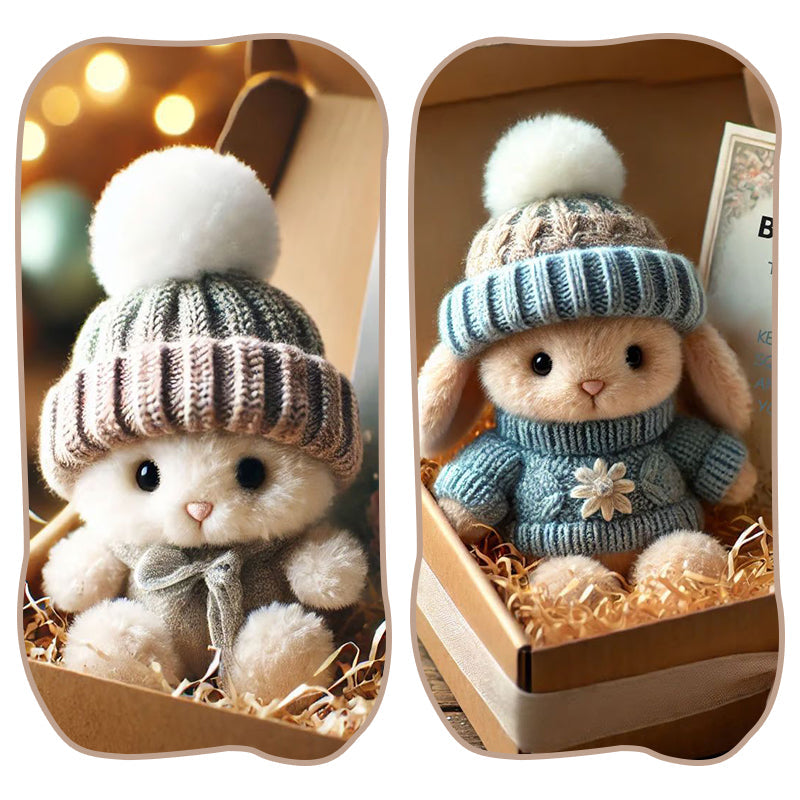 Mini peluches de lapins faites main - Joli cadeau de Pâques et décoration