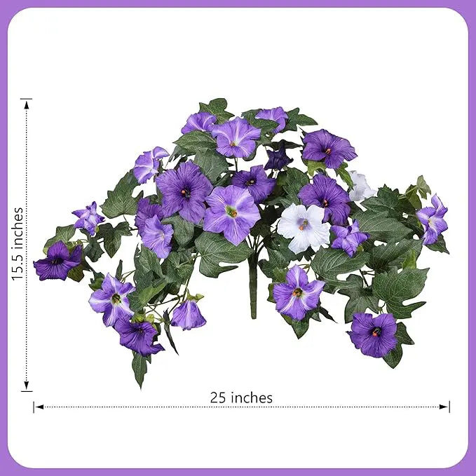 Bouquet de pétunias artificiels réalistes – Pour l'intérieur et l'extérieur