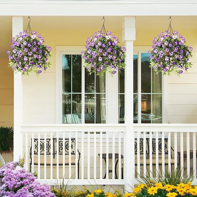 Bouquet de pétunias artificiels réalistes – Pour l'intérieur et l'extérieur