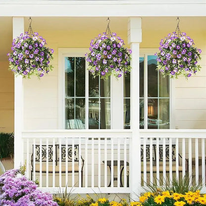 Bouquet de pétunias artificiels réalistes – Pour l'intérieur et l'extérieur