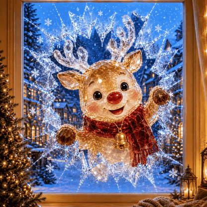 Sticker de Noël 3D effet vitre brisée
