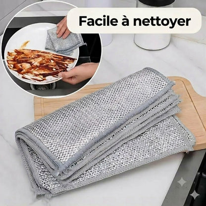 Chiffon de cuisine en fil d'acier (1 lot de 10 pièces)