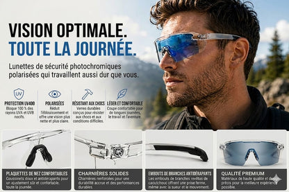 Lunettes de soleil de cyclisme – Lunettes de soleil à verres adaptatifs