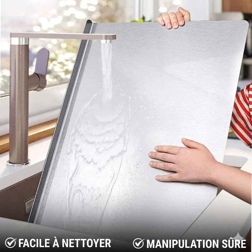 Planche à découper en inox pour plan de travail