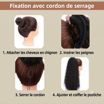 Extension queue-de-cheval longue et ondulée (Water Wave) – Postiche volumineux à pince pour le quotidien et les fêtes