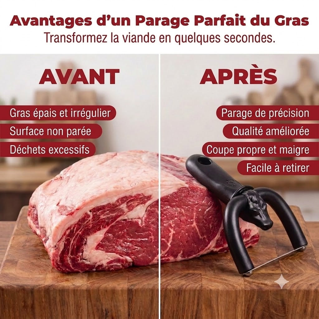Dégraisseur / pareur de gras manuel pour bœuf et porc