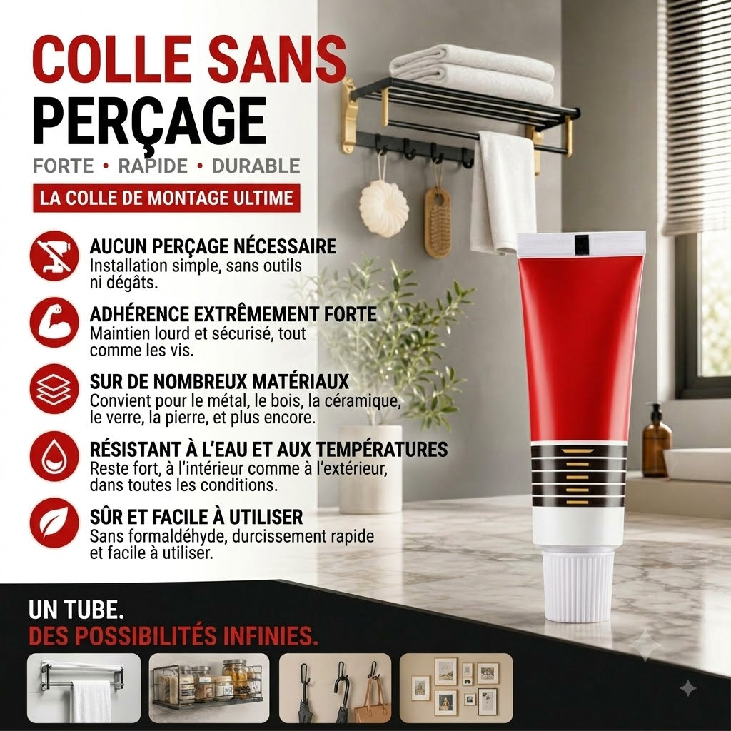 🔥📢 Offre limitée : 1 ACHETÉ + 1 OFFERT ! ✨ Colle sans clou – Adhérence ultra-forte sans perçage, idéale pour tous vos besoins de fixation ! ✨