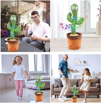 Cactus Dansant et Parlant – Jouet Interactif pour Bébé qui Répète (Avec Musique & Lumière LED)