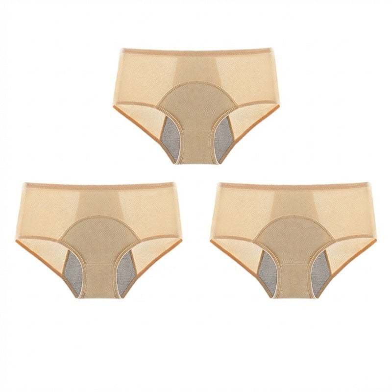 Culotte de règles étanche à taille haute avec protection avant et arrière – Protection efficace contre les fuites latérales
