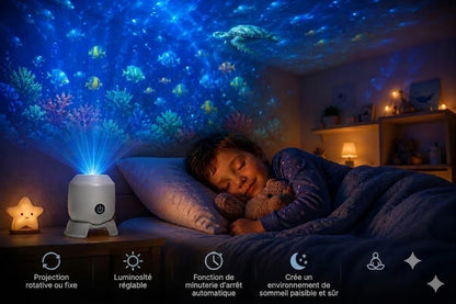 Projecteur d'océan OceanDream avec éclairage LED rotatif – Créez une nuit de rêve