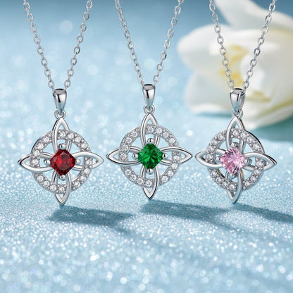 Collier Nœud de Sorcière Mystique avec Pierre de Naissance