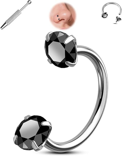 Piercing de nez fer à cheval – Pas de vis interne, Confortable à porter