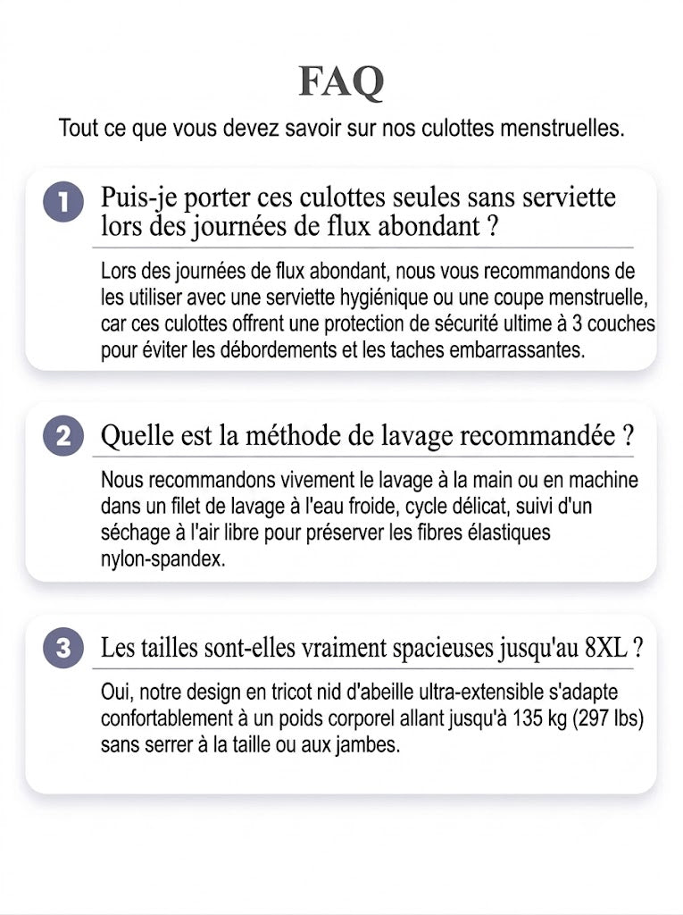 Culotte de règles étanche à taille haute avec protection avant et arrière – Protection efficace contre les fuites latérales