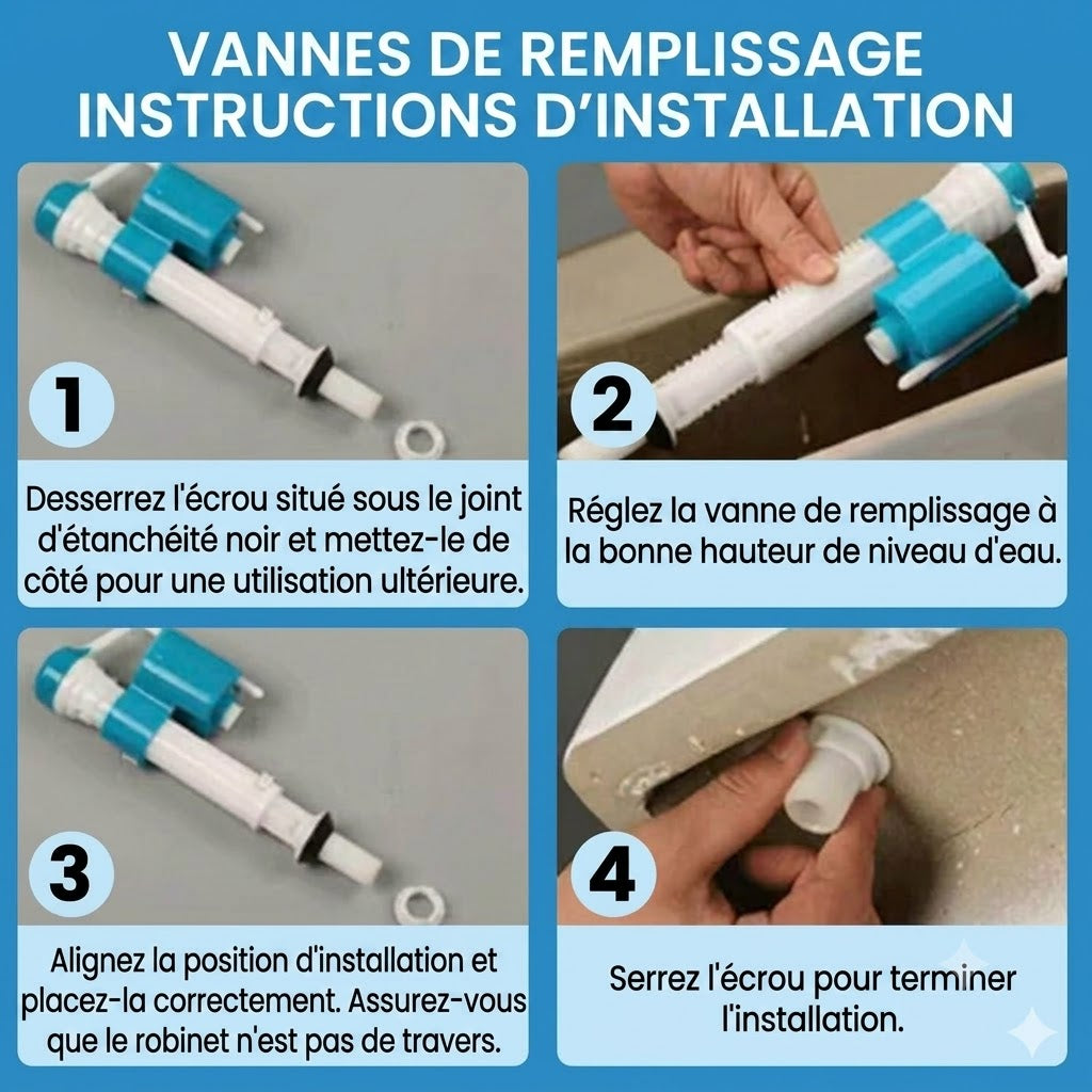 🚽 Robinet flotteur universel pour toilettes – Réglable en hauteur