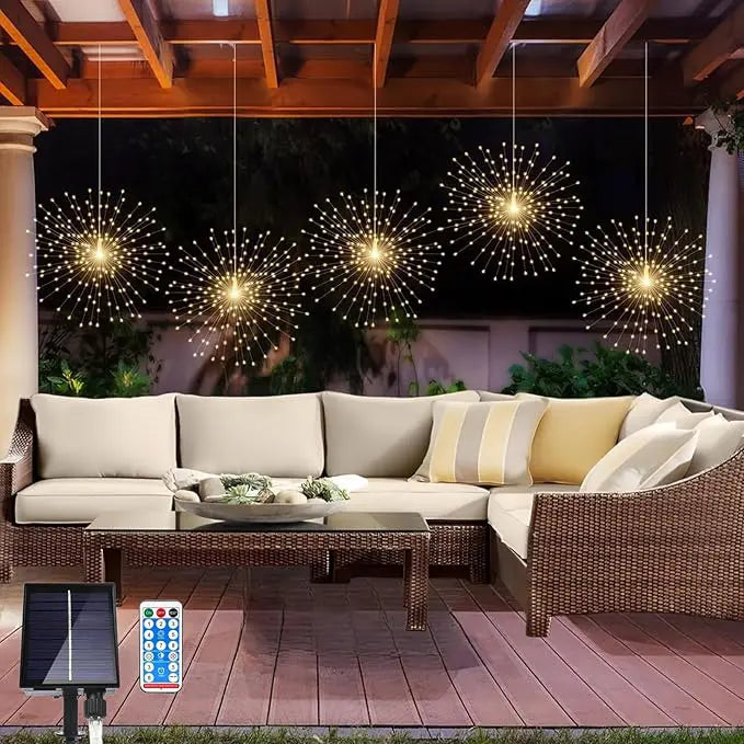 Éclairage de jardin boule feu d'artifice solaire - Lampe de jardin décorative à énergie solaire