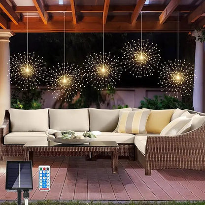 Éclairage de jardin boule feu d'artifice solaire - Lampe de jardin décorative à énergie solaire