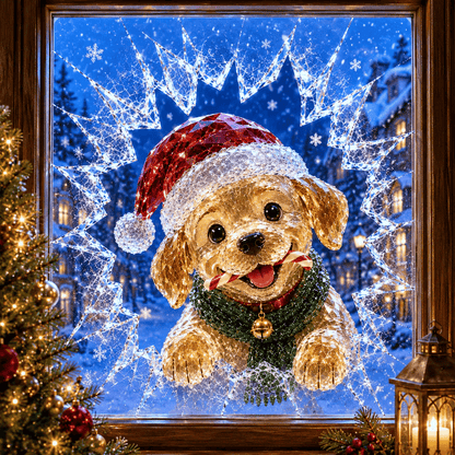Sticker de Noël 3D effet vitre brisée