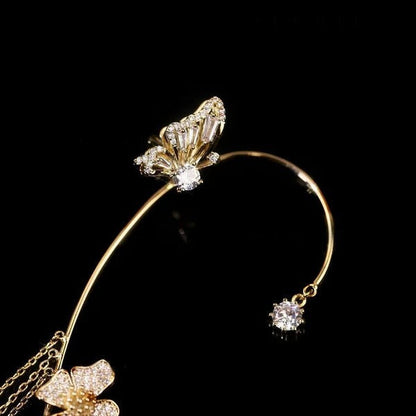 Boucles d'oreilles à clips simples avec papillons, motifs floraux et pompons – Élégantes, confortables et sans perçage