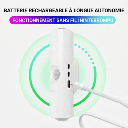 Lampe intelligente magnétique avec éclairage RGB – Lampe rechargeable à détecteur de mouvement pour placard, escalier et éclairage d'ambiance