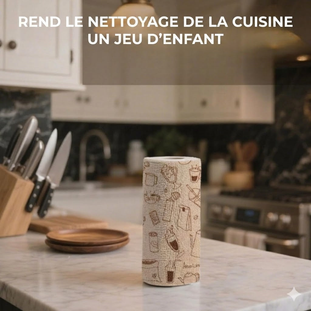Chiffons en microfibre réutilisables en rouleau – Lingettes de nettoyage détachables