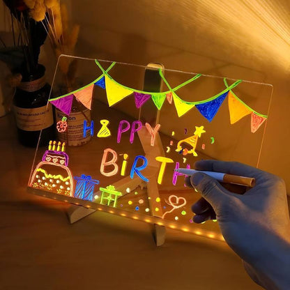DoodleGlow™ Ardoise Magique LED - Tablette de Dessin Lumineuse pour Enfants (Incl. feutres et pochoirs)