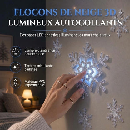 Stickers muraux flocons de neige phosphorescents