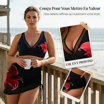 👙🌊 Bikini cache-cœur au design en forme de poisson – Avec cordon de serrage, véritable style estival
