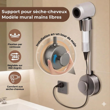 Support de sèche-cheveux mains libres