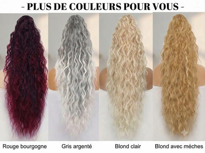 Extension queue-de-cheval longue et ondulée (Water Wave) – Postiche volumineux à pince pour le quotidien et les fêtes