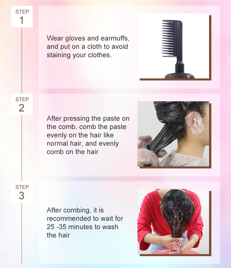 Teinture capillaire végétale avec peigne intégré