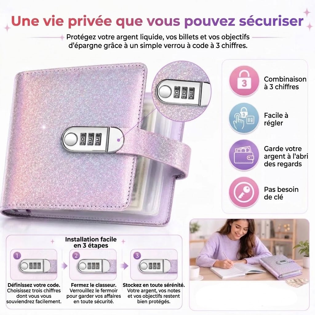 Carnet de budget avec cadenas à code