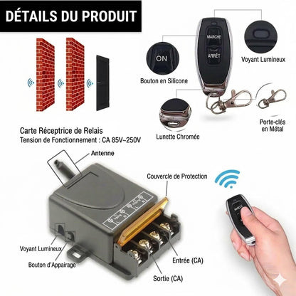 💥Ensemble télécommande et récepteur sans fil - Universel - Plug & Play - Aucun câble⚡ requis