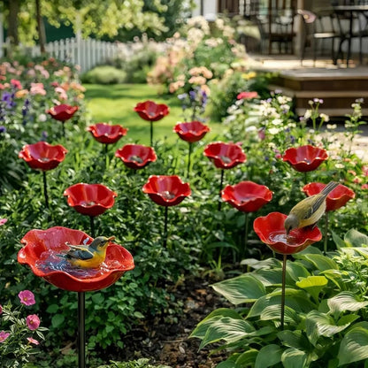 Bain d'oiseaux fait main en forme de graine de fleur – Décoration de jardin unique et abreuvoir pour oiseaux