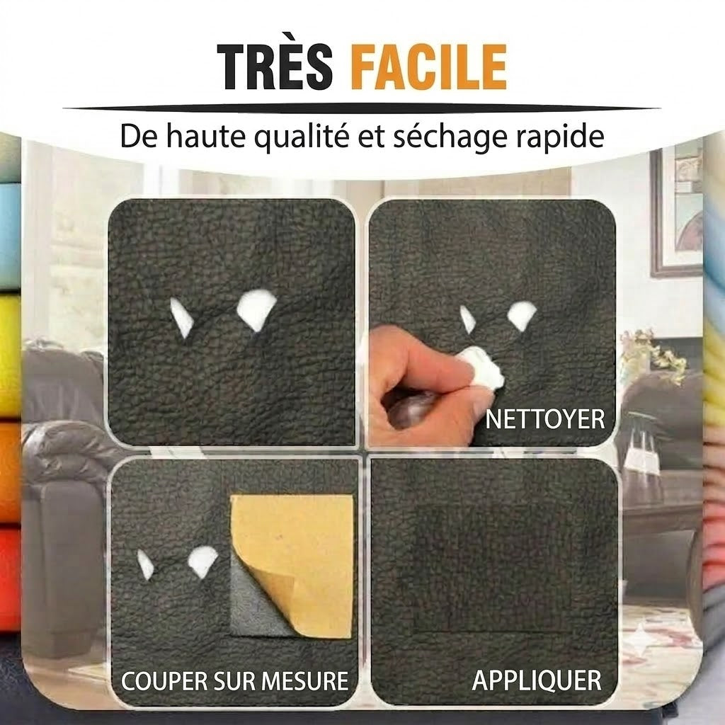 🛋️ Kit de réparation de cuir autocollant