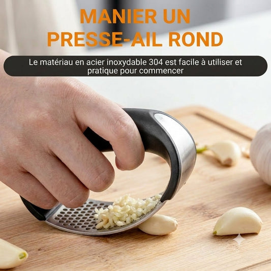 Presse-ail : Presse-ail portable en acier inoxydable