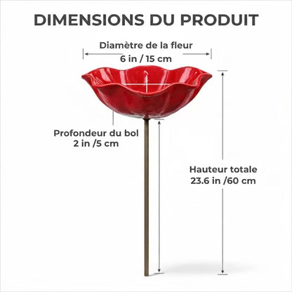 Bain d'oiseaux fait main en forme de graine de fleur – Décoration de jardin unique et abreuvoir pour oiseaux