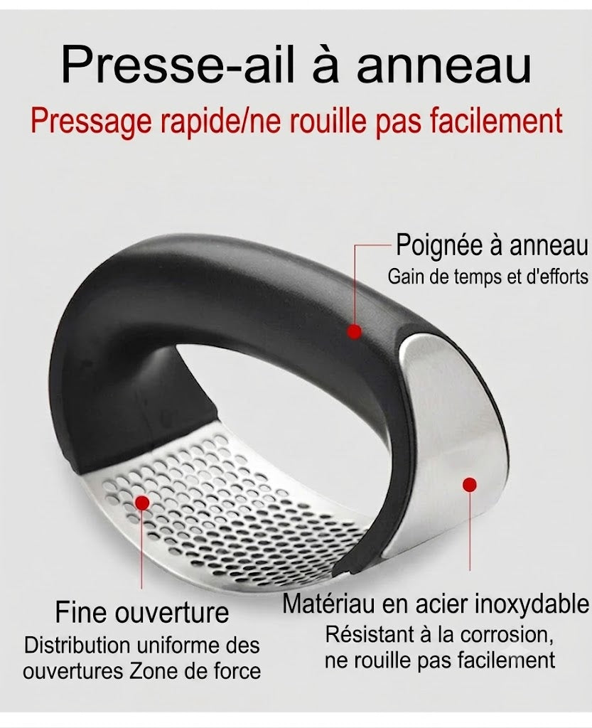 Presse-ail : Presse-ail portable en acier inoxydable
