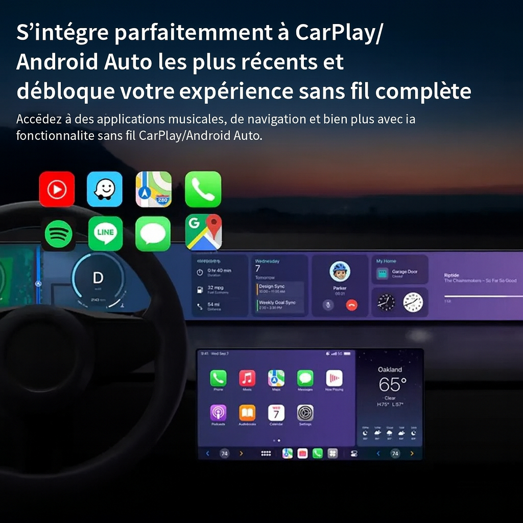Ultra Cube – Adaptateur Sans Fil pour CarPlay et Android Auto