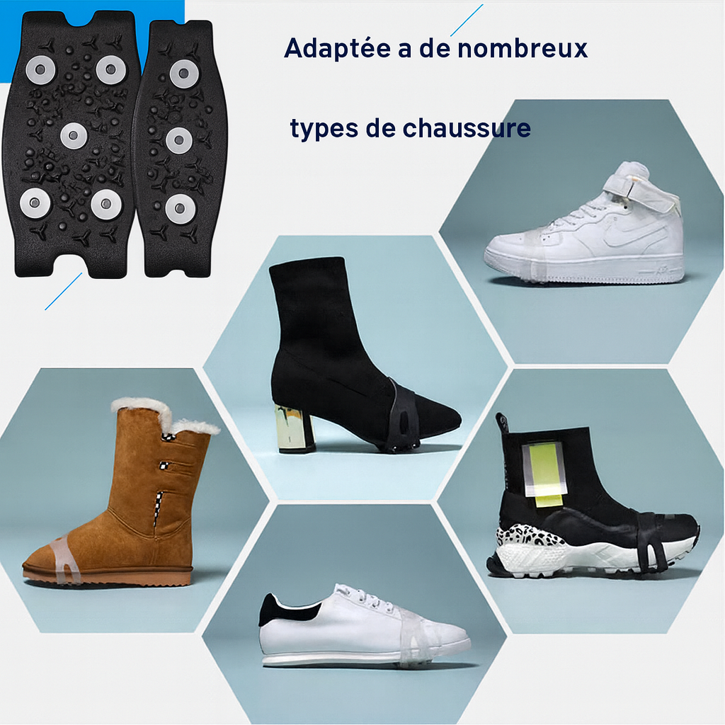 Crampons de Chaussures Antidérapants avec 5 Pointes