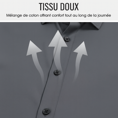 Chemise Unie pour Homme à Manches Longues