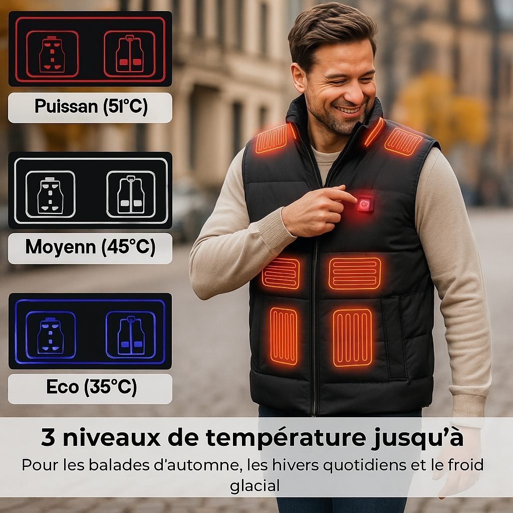 Gilet chauffant rechargeable (avec USB)