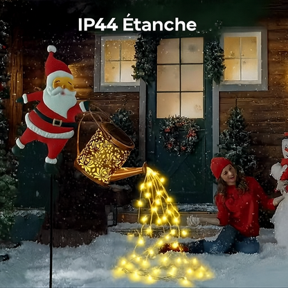 Lanterne arrosoir solaire avec design du Père Noël